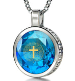 Psalm 23, 925 Sterling Silver Necklace, Zirconia