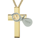 "Psalm 23 Engraved in 24k: Christmas Presents for Your Best Friend, Womens Gold Cross Necklace by Nano Jewelry"