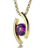 Aquarius Sign, 14k Gold Necklace, Swarovski