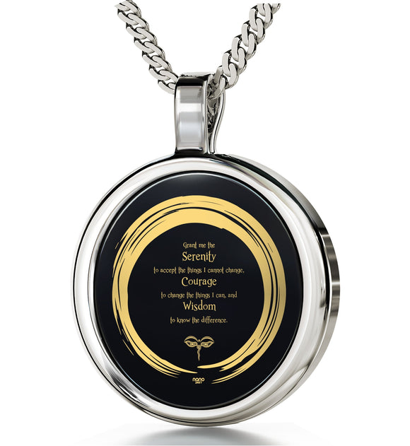 Serenity Prayer Necklace: Great Gifts for Her, Womens Birthday Presents, Nano Jewelry