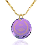 Serenity Prayer Necklace, 14k Gold, Zirconia