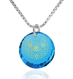 "Shema Yisrael" Engraved in 24k, Israel Necklace with Blue Topaz Stone, Jewish Gifts 