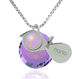 "Shema Yisrael" Engraved in 24k, Israel Necklace with Purple Stone Pendant, Jewish Gifts 