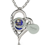 "Shema Yisrael" Engraved in 24k, Israeli Jewelry with Blue Stone Pendant, Jewish Gifts, True Faith Jewelry 