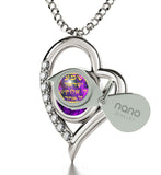  "Shema Yisrael" Engraved in 24k, Shema Necklace with Purple Stone Pendant, Judaica Gifts, Nano Jewelry 