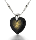 "Shema Yisrael" Engraved in 24k, Jewelry from Israel with Black Onyx Stone, Israeli Jewelry Designer 