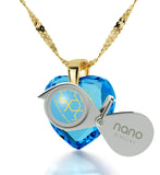 "Shema Yisrael" Engraved in 24k, Jewish Necklace with Blue Topaz Stone, Religious Gifts for Women 