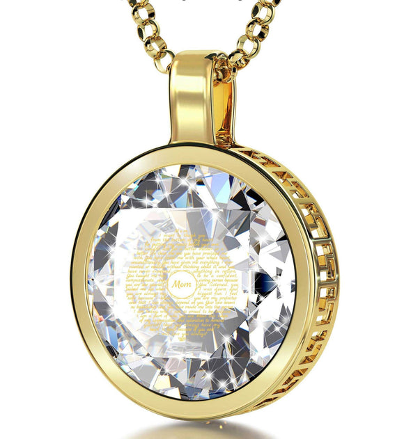 Special Mother's Day Gifts, 14kt Gold Engraved Jewelry, Valentines Gifts for Mom, by Nano