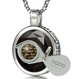 Special Mother's Day Gifts, Engraved Necklaces with Black Stone, Birthday Presents for Mom, by Nano Jewelry