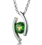 "Taurus Jewelry With Zodiac Imprint, Birthstone Necklaces for Mothers, Great Gifts for Wife, Green Stone Necklace "