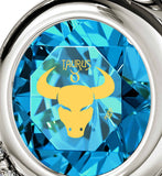 "Taurus Necklace With Zodiac Imprint, Top Gift Ideas for Women, Christmas Presents for Teenagers, Blue Topaz Jewelry "