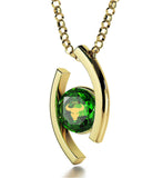"Taurus Jewelry With 24k Imprint, Women's Gold Jewelry, Valentines Day Ideas for Girlfriend, May Birthstone Necklace"