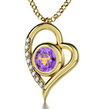 "Taurus Jewelry With Zodiac Imprint, Valentine Gifts for Best Friend, Necklaces for Your Girlfriend, Purple Stone Pendant"