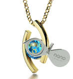 "Taurus Jewelry With 24k Imprint, Gifts for Best Friend Woman, Valentines Ideas for Wife, Blue Stone Necklace"