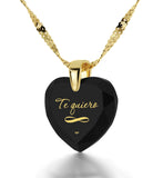 "I Love You Infinity" in Spanish, 14k Gold Necklace, Zirconia