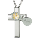 "Der Herr Ist Mein Hirte: Cross Necklace for Girl, Good Anniversary Gifts for Her, Sterling Silver Plated Jewellery"