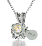 ""Our Father" in Aramaic, Cool Presents for Christmas, Religious Gifts for Women, Single Diamond Necklace, by Nano Jewelry"