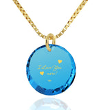 "Birthday Gift for Wife,The Love Necklace, 24k Engraved Jewelry, Present For Girlfriend"