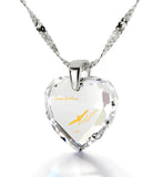 "The Love Necklace, "I Wanna Fly with You" Engraved In 24k Gold on Crystal Cubic Zirconia Jewelry"
