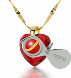 "Xmas Ideas for Her, Red Heart Stone Meaningful Necklace, Creative Gifts for Girlfriend, by Nano Jewelry"
