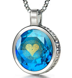Things to Get Your Girlfriend for Christmas, Real Sterling Silver Necklace, Blue Stone Jewellery, Word Necklaces