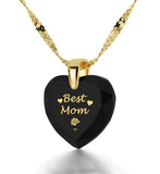 "Best Mom", 14k Gold Necklace, Zirconia