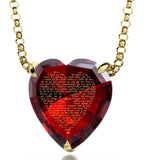 Top Gifts for Mom, Real Gold Necklace, CZ Red Heart, Mother Day Presents by Nano Jewelry