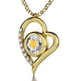 "Wife Birthday Ideas, 14k Gold Necklace with Meaningful White Stone Pendant, Unusual Xmas Gifts"