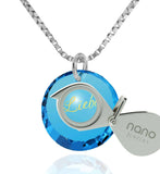 Top Gifts for Wife, Blue Stone Pendant, CZ Jewelry, Cool Xmas Presents, Nano