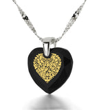 "I Love You More", 14k White Gold Necklace, Zirconia