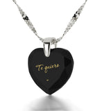 "I Love You" in Spanish, 14k White Gold Necklace, Zirconia