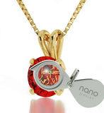 Valentine's Day Gifts for Wife, "Je T'aime", "I Love You" Engraved in 24k, Girlfriend Christmas Presents by Nano Jewelry