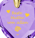 "Great Christmas Gifts for Mom, "Beste Mutter Von Allen", CZ Purple Heart, Womens Birthday Presents"
