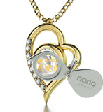 Top Womens Gifts, Heart Necklaces for Girlfriend, CZ Crystal Stone, Valentines Presents for Her by Nano Jewelry