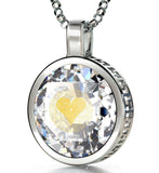 Valentine's Day Gifts for Wife, Engraved Necklaces, Fine 14k White Gold Jewelry, Good Presents for Girlfriend 