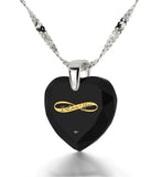"I Love You Infinity", 14k White Gold Necklace, Zirconia