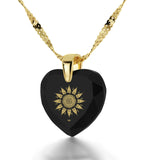 "I Love You to the Sun and Back", 3 Microns Gold Plated Necklace, Zirconia