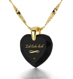 "I Love You Infinity" in German, 3 Microns Gold Plated Necklace, Zirconia