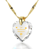 "Good Christmas Presents for Mom, "La Meilleure Maman", 14k Gold Pendants for Womens, Best Gift for Mother's Day"