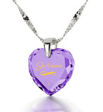 "I Love You Infinity" in French, 925 Sterling Silver Necklace, Zirconia