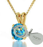 Christmas Presents for the Wife, "Te Amo", Aquamarine Stone Necklace, Unusual Valentines Gifts by Nano Jewelry