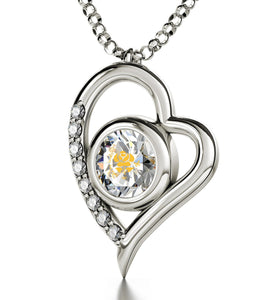 "Valentines Ideas for Wife, Pure 14k White Gold ג€Take My Love...ג€ Necklace, What to Get My Girlfriend for Christmas"