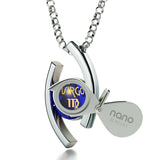 "Virgo Jewelry With 24k Zodiac Imprint, Christmas Presents for Sister, Good Gifts for Mom, Blue Stone Pendant"