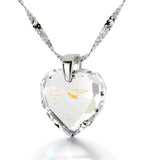 "What to Get Girlfriend for Birthday, 14k White Gold Chain with Engraved Pendant, Special Christmas Gifts for Her"