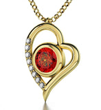 Good Valentines Day Gifts for Girlfriend,"Je T'aime",CZ Red Stone, Xmas Presents for Women by Nano Jewelry