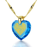 "I Love You More", 3 Microns Gold Plated Necklace, Zirconia