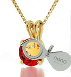 "What to Get Your Girlfriend for Valentines Day, Gold Chain with Red Pendant, Gift for Wife Birthday, by Nano jewelry"