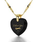 "I Love You Infinity", 14k Gold Necklace, Zirconia