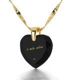"I Love You" in Russian, 14k Gold Necklace, Zirconia