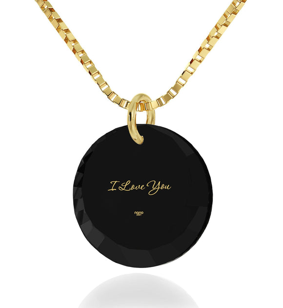 What to Get Wife for Christmas, Love Necklace for Girlfriend, 14k Gold Chain, Womens Presents, Nano Jewelry